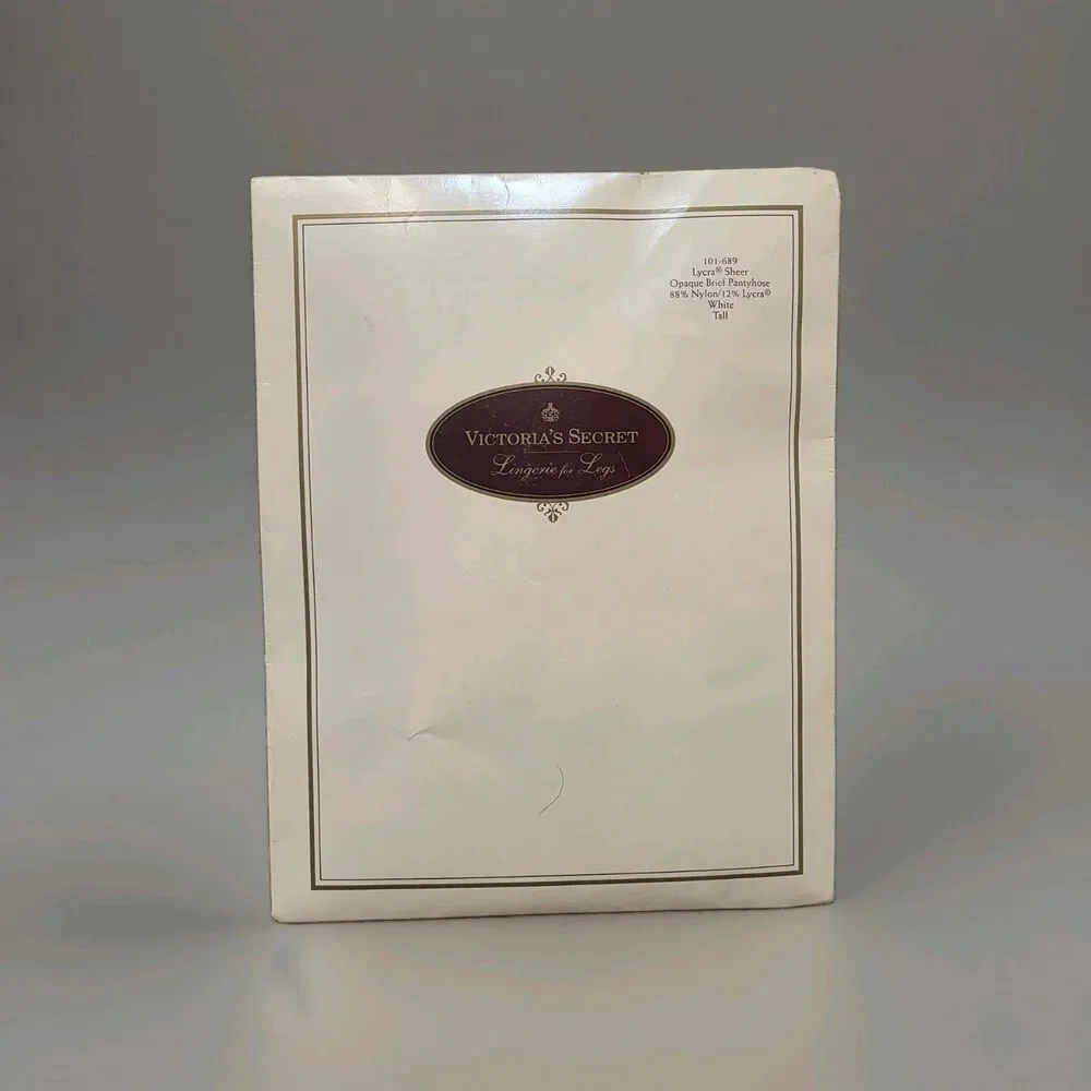 Victoria’s Secret White Lycra Sheer Opaque Brief Pantyhose 1992 Vintage New